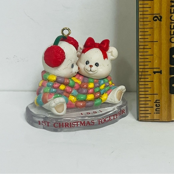 1991 carlton ornament christmas cuddles 1st christmas together cozy quilt - Picture 2 of 5